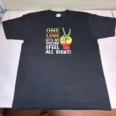 ONE LOVE プリント Tシャツ ブラック L
