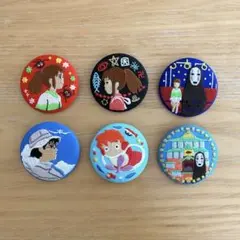 ジブリ　刺繍缶バッジ　６種セット