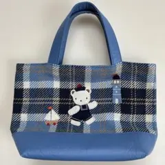限定品✨familiar ファミリアショー マリン柄 チェック バッグ 春夏秋