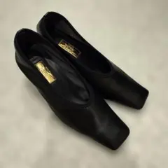 Le Talon GRISE 本革レザースクエアストレッチパンプス