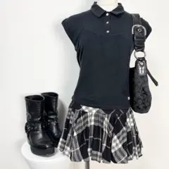 Y2K❤️ BURBERRY BLUE LABEL チェック プリーツミニスカートのサムネイル