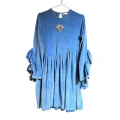 ベロア ひざ丈ワンピース