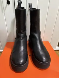 レメREMMEブラックサイドゴアブーツ36