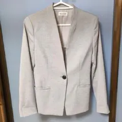 PLST 洗える リネン素材 カラーレス ジャケット グレー M