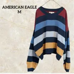 AMERICAN EAGLE 【M】ストライプニット カラフル ぽわん袖のサムネイル
