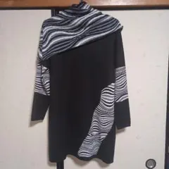 ストライプ長袖ニットチュニック