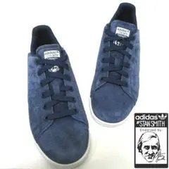 新品未使用■アディダス　スタンスミス　本革　紺　ネイビー　23cm　スエード