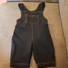 ブラックデニム風　サロペット　柔らか生地