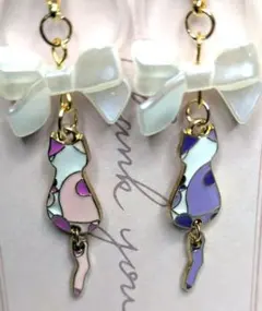 猫ちゃんのしっぽゆらゆらチャーム♡アンブレラマーカー２個セット☆