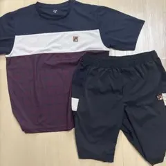FILA フィラ テニスウェア 上下セット セットアップ メンズ ネイビー
