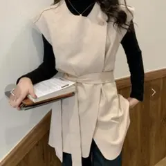 ABITOKYO ベージュ フェイクムートンベストのサムネイル