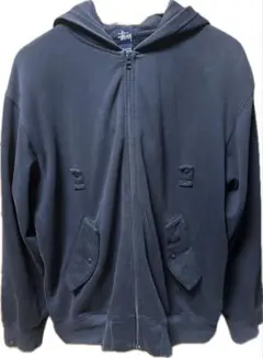 希少　90s Stussy ジップアップパーカー　ネイビー