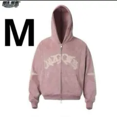 elev ピンクZIPパーカー Y2K クロス刺繍 ユニセックス　韓国　人気