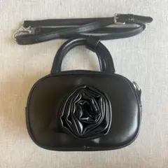 2wayローズモチーフハンドバッグ ローズ　バッグ　ブラック