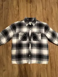 Dickies チェック キルティングジャケット ネルシャツ ブラック ホワイト