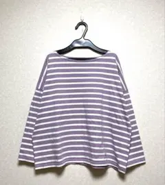 ルミノア　Le minor ボーダーカットソー パープル