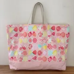 即発送可　手提げバッグ　図書バッグ　ちょうちょ　リボン　ハンドメイド