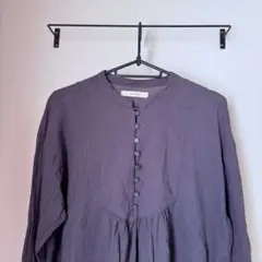 グレー 長袖 Aライン シャツ