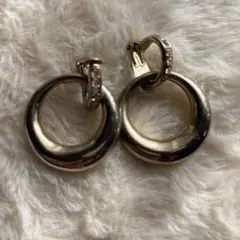 ゴールド　クリスタルラインストーン　イヤリング