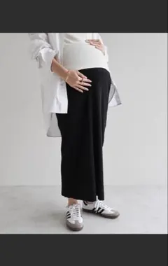 【andme】マタニティリブタイトスカート　L