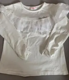 mezzo piano フリル長袖カットソー ホワイト