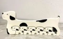 未使用品 陶器製 ダルメシアン 箸置き 5個セット 親子 犬 m6のサムネイル