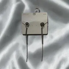 GU 2WAY カラー＆メタルチェーン イヤリング シルバーのサムネイル