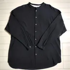 【無印良品】メンズ長袖シャツ シンプル　L〜XLサイズ　ブラック　綿100%