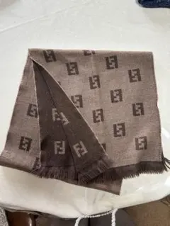 【正規品】FENDI フェンディ ズッカ柄 ウール マフラー ブラウンのサムネイル