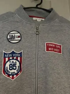 TOMMY GIRL グレー ジップアップパーカー