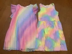 美品　H&M カラフル　レインボーワンピース 2点