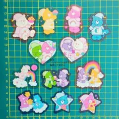 １２枚 ケアベア フレークステッカー シール サンキューマート限定グッズ