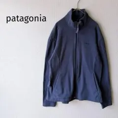 【90sパタゴニア】USA製 フリースジャケット L 紺系 ロゴ刺繍 レディース