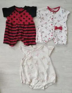 新生児　ロンパース　50〜60cm まとめ売り　3点　半袖