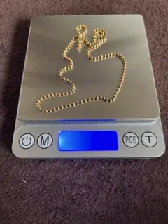 18k ゴールド ビーズチェーン ネックレス 鑑定済　8.8g 刻印あり