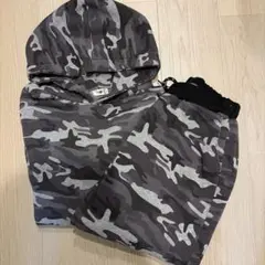 ETSP 迷彩柄フード付きパーカー×パンツLサイズ