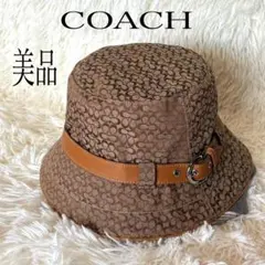 美品　COACH コーチ バケットハット シグネチャー柄 バックル付きベルトのサムネイル
