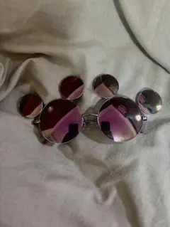 ディズニー ミッキー型 パープルレンズサングラス