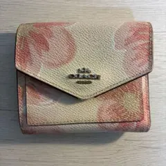 COACH フラワーパターン 三つ折り財布
