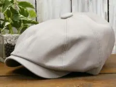 キャスケットハンチング　グレー　サイズ調整 男女兼用　ニュースペーパー