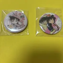 名探偵コナン　缶バッジ　毛利蘭　工藤新一