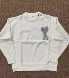 AMI PARISホワイト ニットセーター ハート型