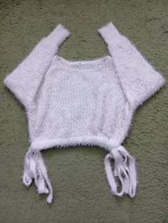 NICE CLAUP ホワイトクロップドカーディガン