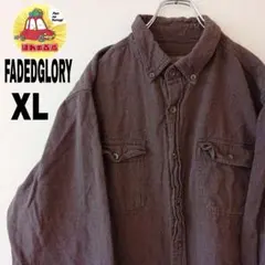 USA古着 FADEDGLORY ネルシャツ　XL ブラウンのサムネイル