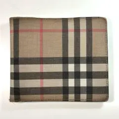 BURBERRY バーバリー ノバチェック キャンバス レザー 二つ折り財布 黒のサムネイル