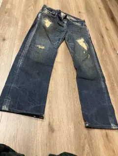 EDWIN503 30×32 ダメージ加工 ダークブルーデニムジーンズ