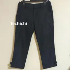 Techichi クロップドパンツ 黒 リボン ポケット 涼しいのサムネイル