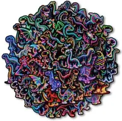 恐竜デザインのカラフルステッカー