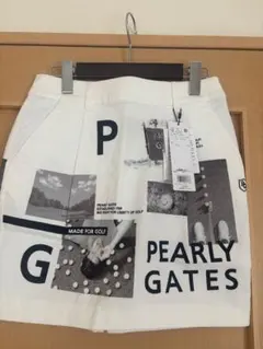 新品タグ付 パーリーゲイツ 製品洗い加工 コラージュミニスカート 定価