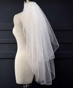 白 ウェディングベール コーム付き 結婚式 花嫁衣裳 ブライダルアクセサリー